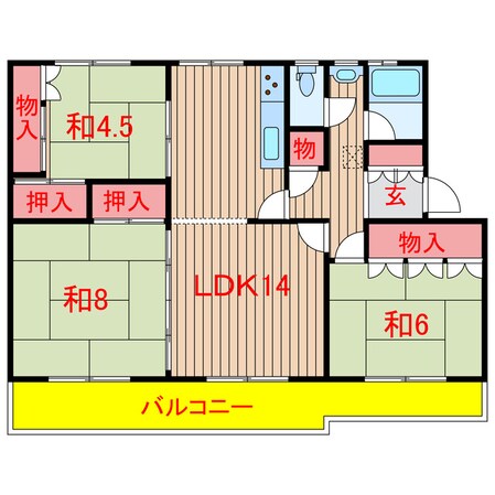 習志野台団地12街区13号棟の物件間取画像